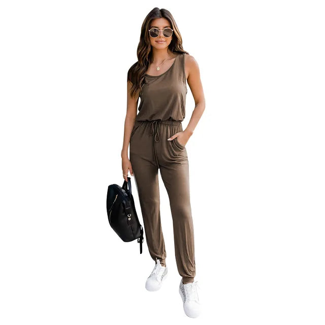 Casual Jumpsuit | Lichtgewicht Comfort | Elastische Taille en Praktische Zakken