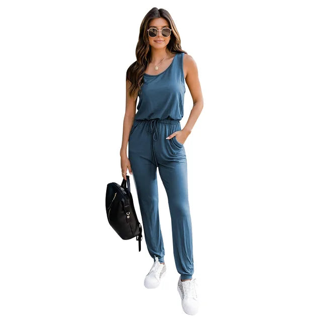 Casual Jumpsuit | Lichtgewicht Comfort | Elastische Taille en Praktische Zakken