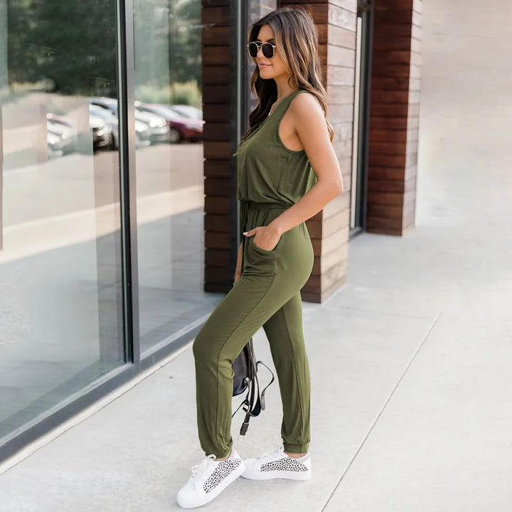 Casual Jumpsuit | Lichtgewicht Comfort | Elastische Taille en Praktische Zakken