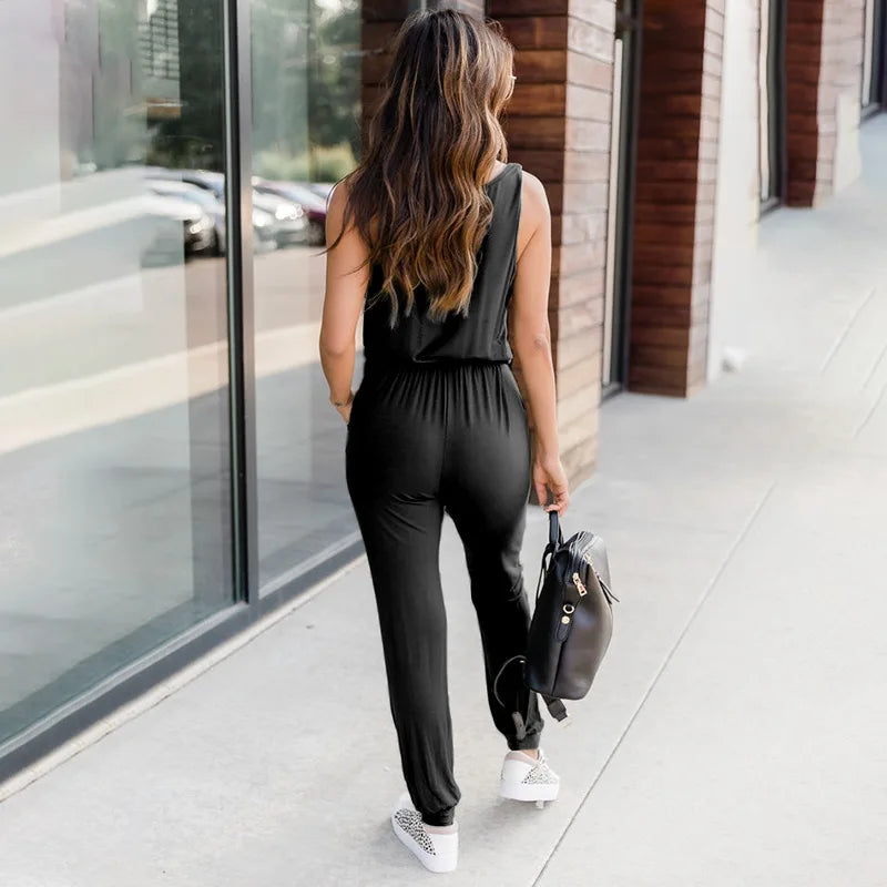 Casual Jumpsuit | Lichtgewicht Comfort | Elastische Taille en Praktische Zakken