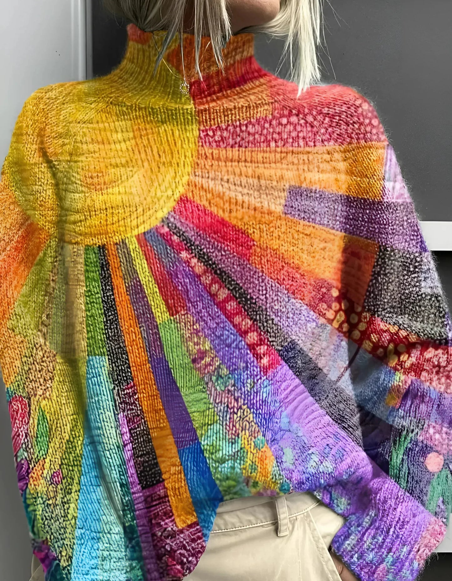 Ada - Vrolijke Kleurrijke Coltrui | Warm & Comfortabel | Perfect voor Elke Gelegenheid