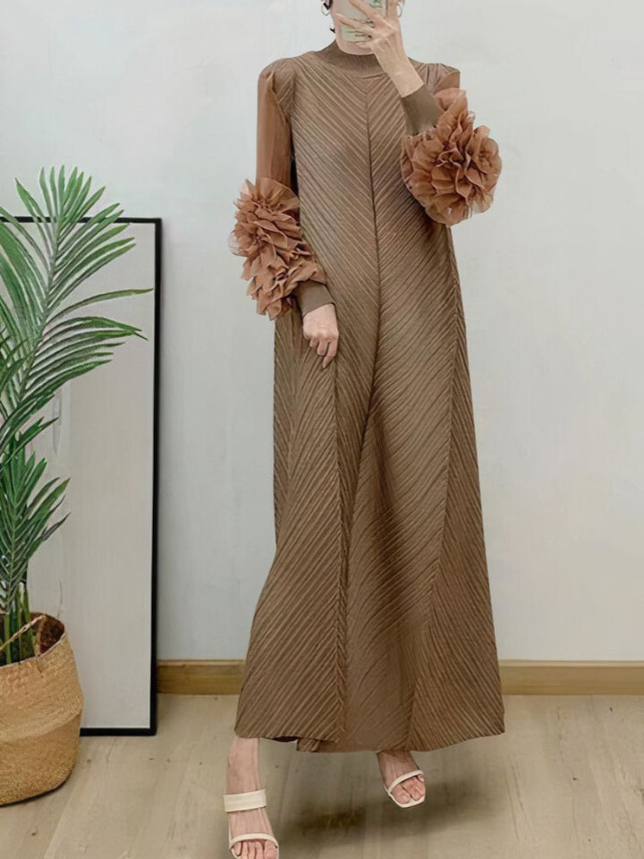 Elegante Maxi-Jurk | Chiffon | Ruches op Mouwen