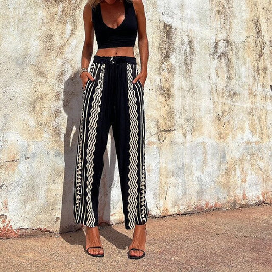 Satijnen Palazzo Broek | High Waist | Bohemian Chic