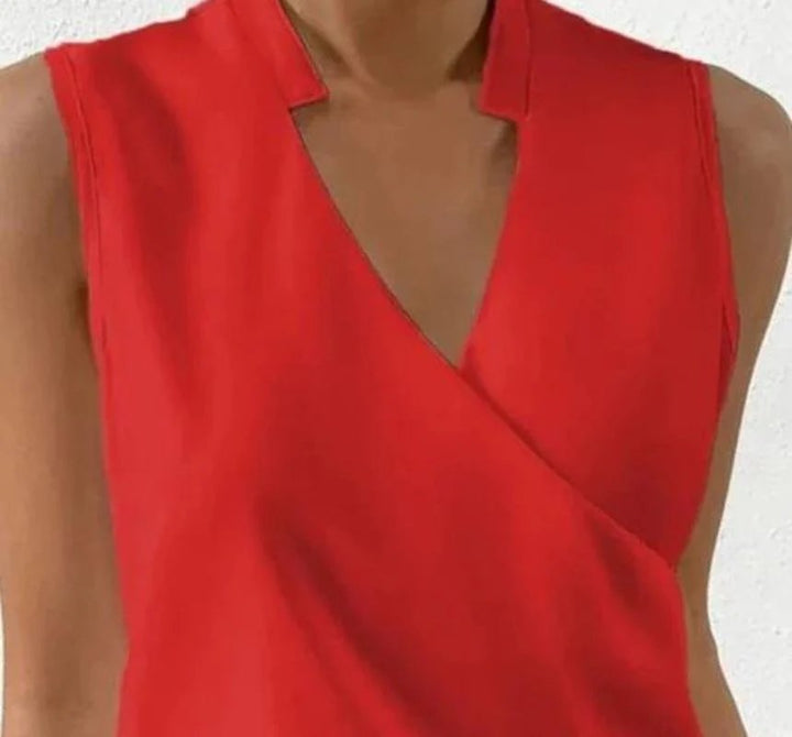 Mouwloze Blouse | Wikkelmodel | Elegant en Stijlvol