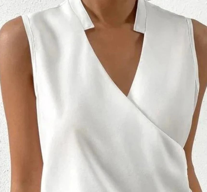 Mouwloze Blouse | Wikkelmodel | Elegant en Stijlvol