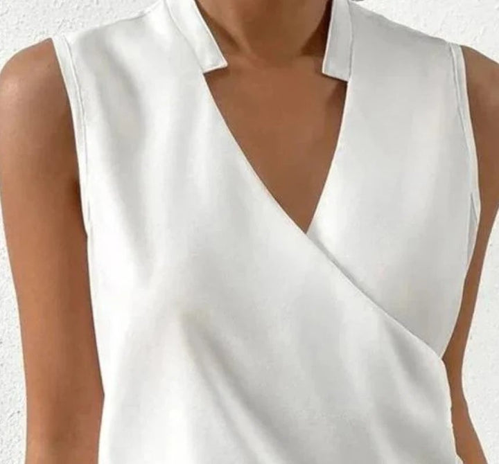Mouwloze Blouse | Wikkelmodel | Elegant en Stijlvol