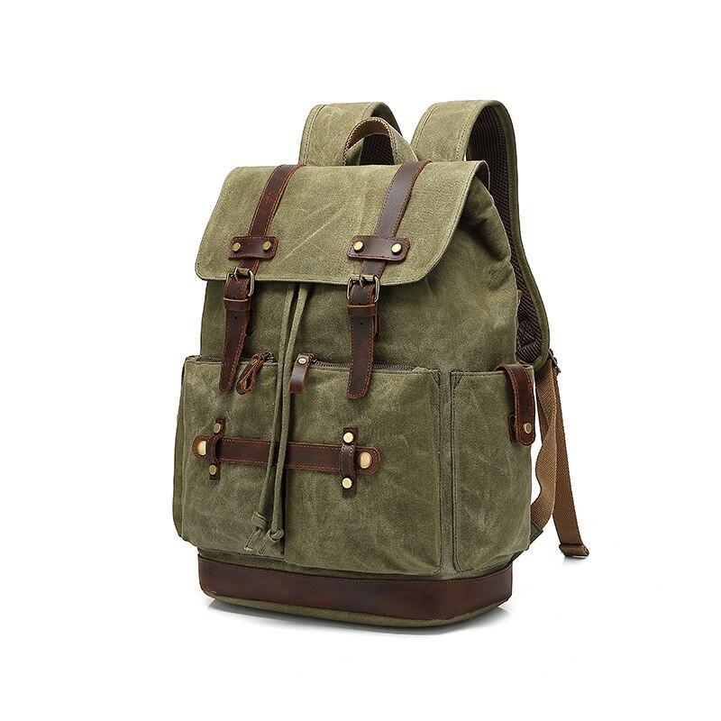 Rugzak | Canvas & Leerlook | Functioneel & Stoer | Perfect voor outdoor, werk en dagelijks gebruik