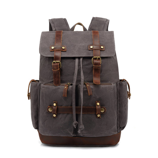 Rugzak | Canvas & Leerlook | Functioneel & Stoer | Perfect voor outdoor, werk en dagelijks gebruik