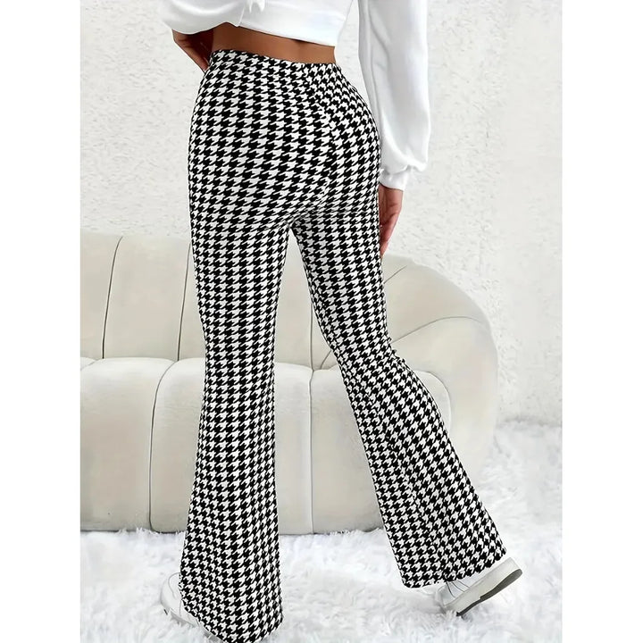 Flared Broek | Pied-de-poule | Trendy en Comfortabel