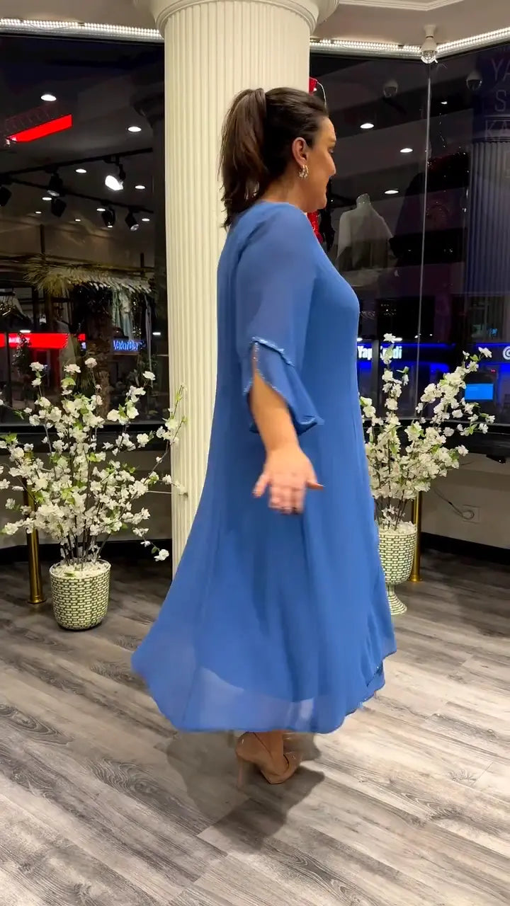 Astrid Chiffon Jurk | Effen & Losvallend | Perfect voor Zomer & Elegante Looks