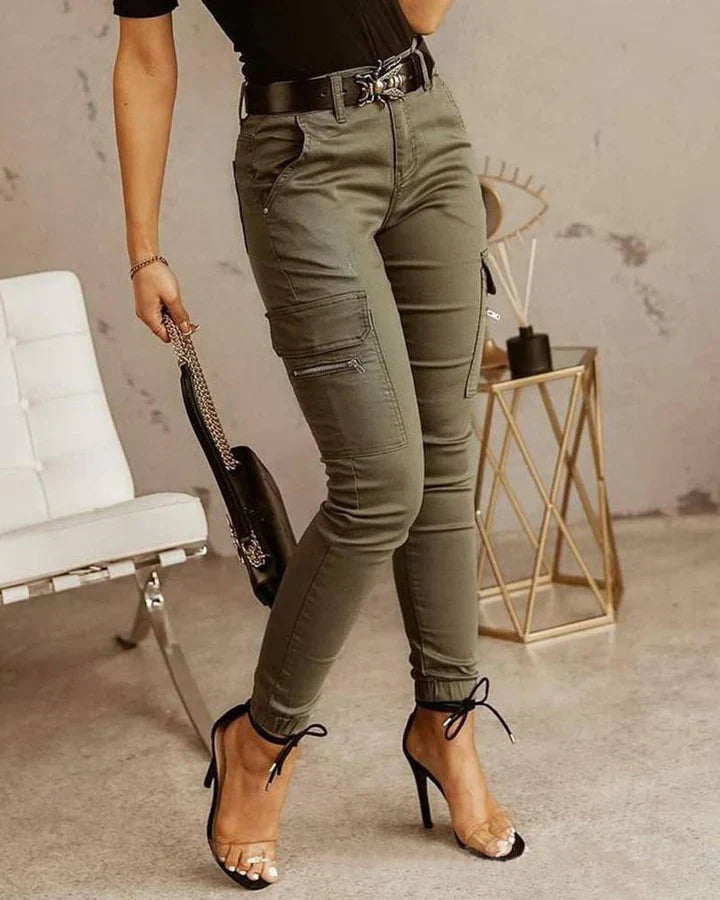 Skinny Cargo Broek | High-Waist | Trendy en Comfortabel