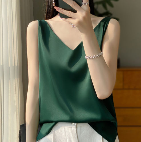 Satijnen Top | V-hals | Elegant en Luxueus