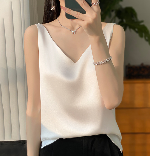 Satijnen Top | V-hals | Elegant en Luxueus