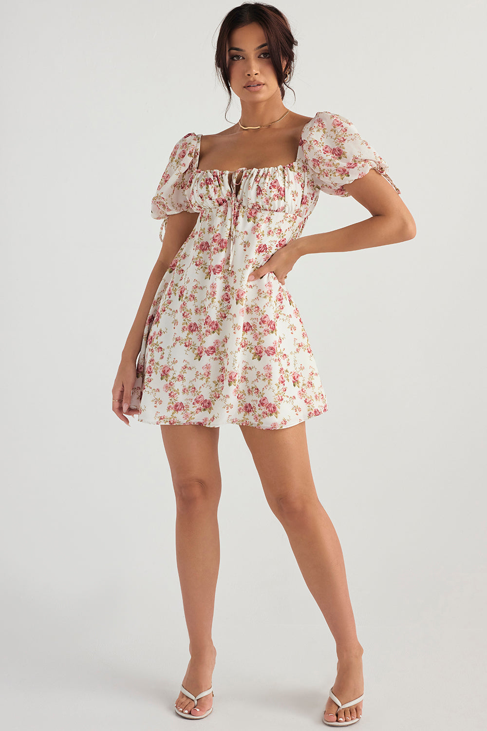 Mini Jurk | Bloemenprint & Pofmouwen | Romantisch en Luchtig