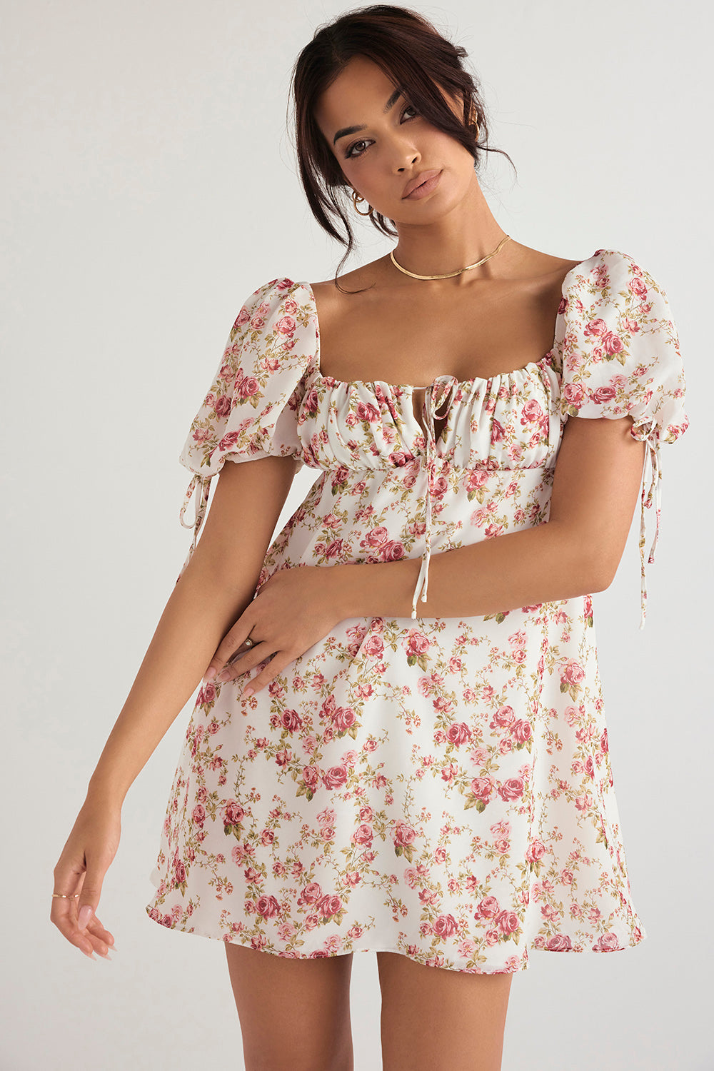 Mini Jurk | Bloemenprint & Pofmouwen | Romantisch en Luchtig