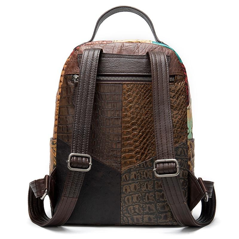 Rugzak | PU-leer patchwork | Compact en kunstzinnig | Ideaal voor citytrips en weekendavonturen
