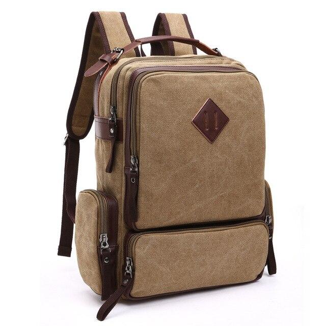 Rugzak | Canvas & Leerlook | Ruim & Georganiseerd | Perfect voor school en reizen
