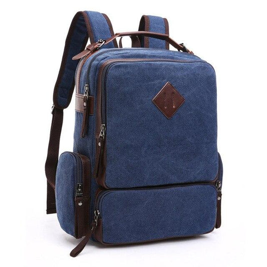Rugzak | Canvas & Leerlook | Ruim & Georganiseerd | Perfect voor school en reizen