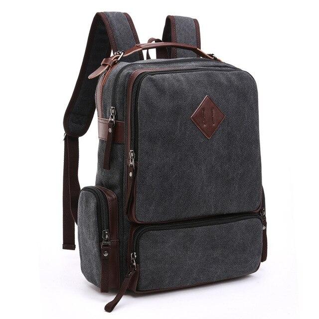 Rugzak | Canvas & Leerlook | Ruim & Georganiseerd | Perfect voor school en reizen