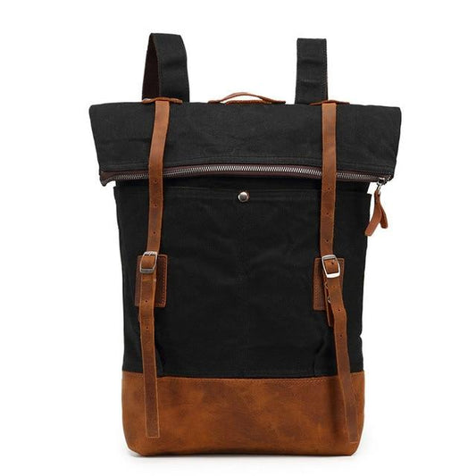 Rugzak | Waxed Canvas & Leerlook | Stoer & Praktisch | Perfect voor werk en outdoor gebruik