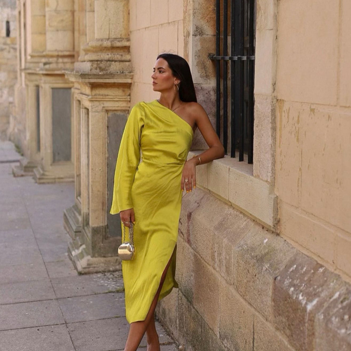 One-Shoulder Satijnen Jurk | Elegant | Chic en Verfijnd