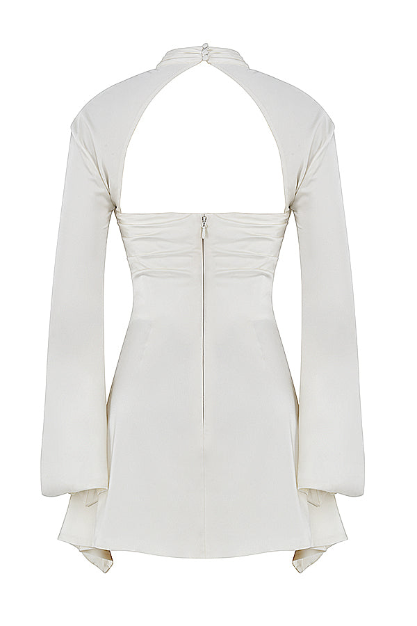 Satijnen Mini-Jurk | Elegant | Cut-Out Hals