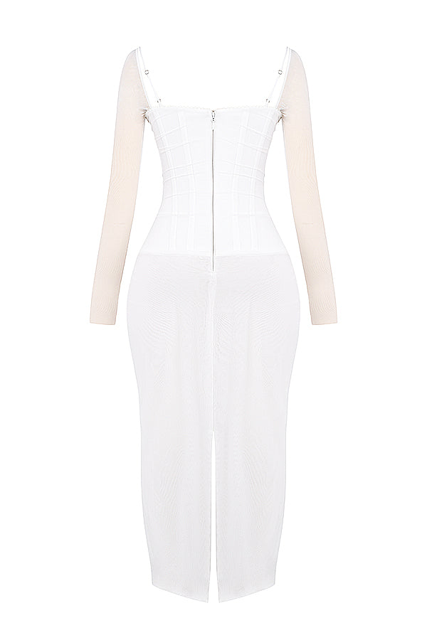 Mesh Maxi Jurk | Aansluitend & Transparante Mouwen | Sensueel en Chic