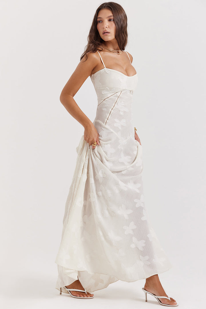 Kanten Maxi Jurk | Spaghettibandjes | Elegant en Tijdloos