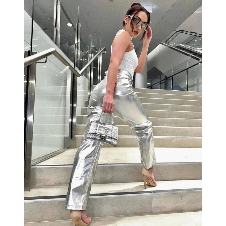 Metallic Broek | Hoge Taille | Trendy en Statement-Making