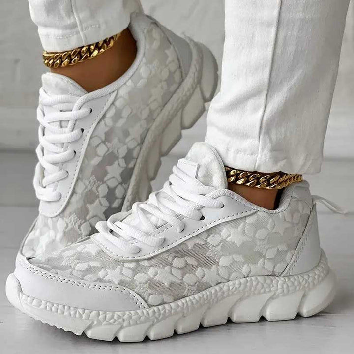 Dames Sneakers | Kant Detail | Elegant en Comfortabel