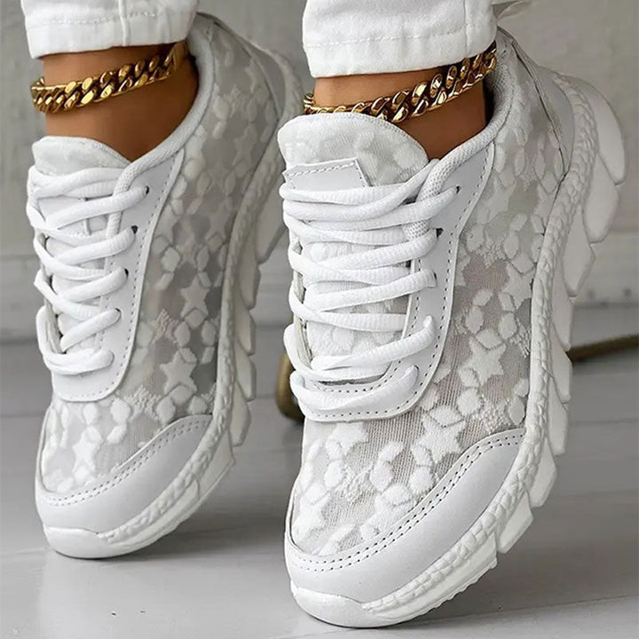 Dames Sneakers | Kant Detail | Elegant en Comfortabel