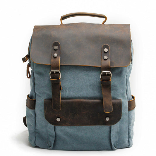 Rugzak | Vintage Canvas & Leerlook | Tijdloos & Functioneel | Perfect voor werk en dagelijks gebruik