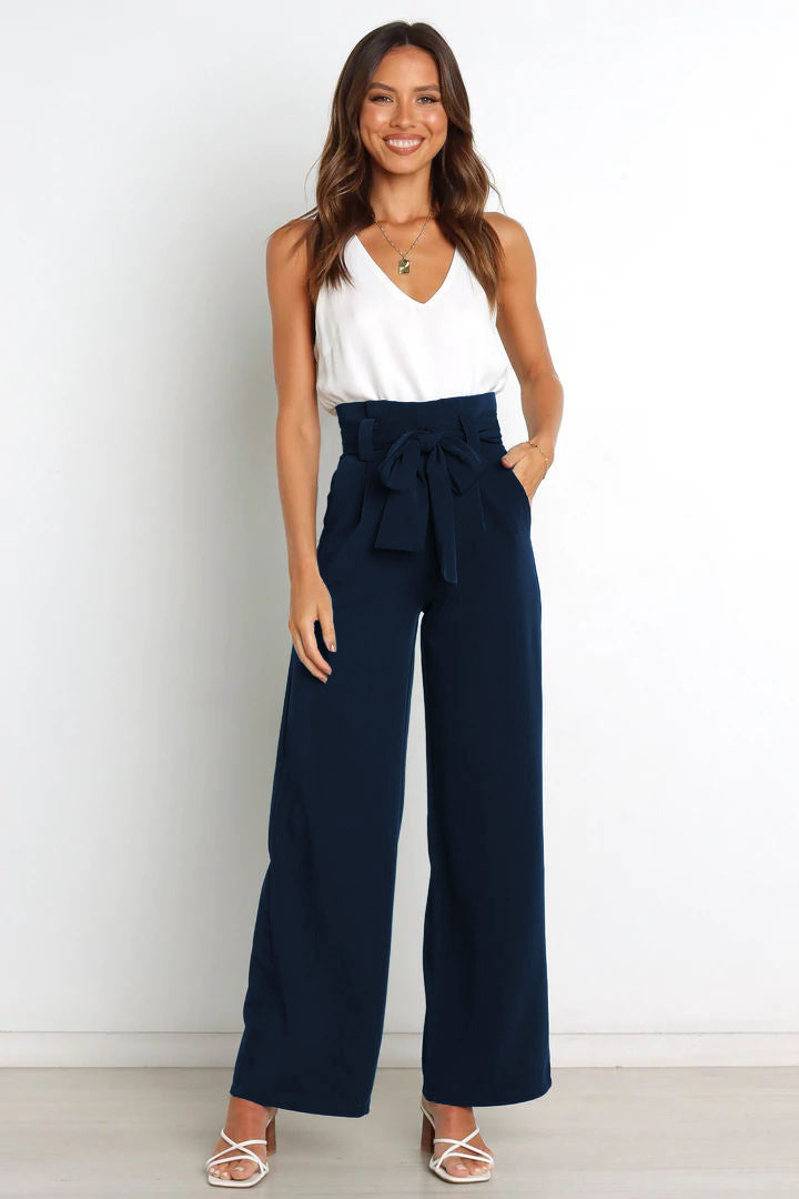 Wide Leg Broek | Strikceintuur | Elegant en Tijdloos