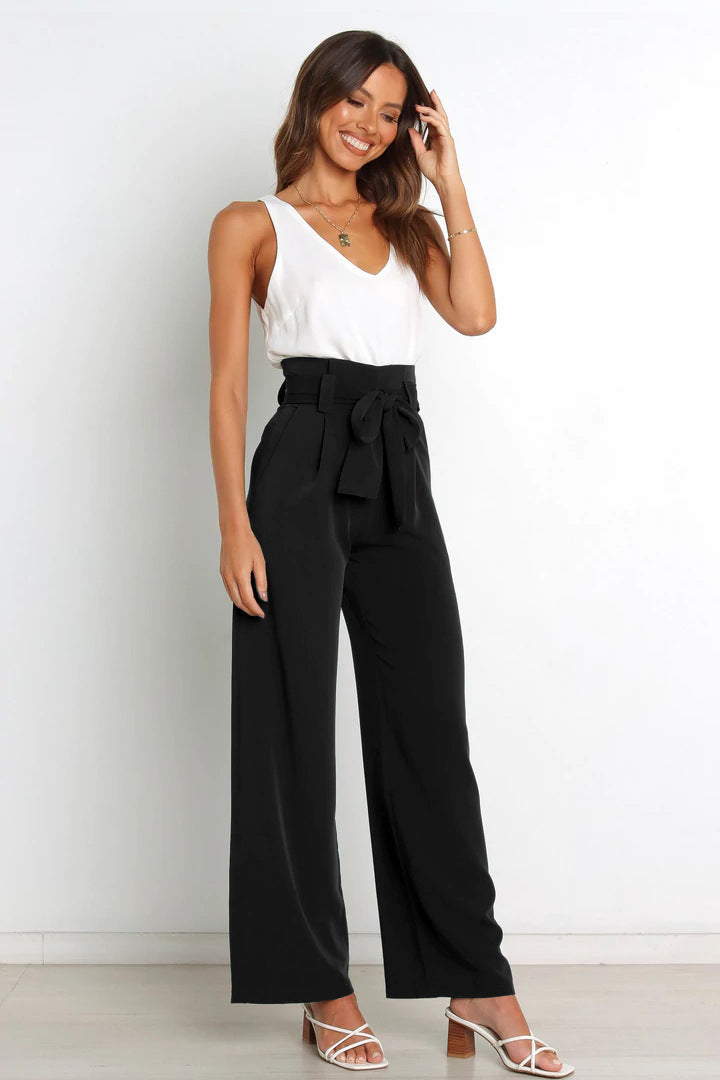 Wide Leg Broek | Strikceintuur | Elegant en Tijdloos