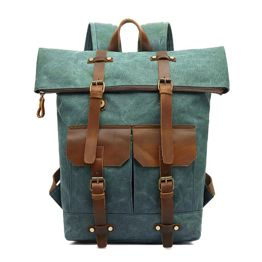 Rugzak | Rolltop & Leerlook | Avontuurlijk & Stoer | Perfect voor reizen en outdoor gebruik