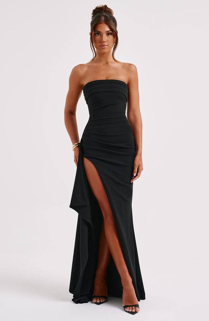 Strapless Maxi Jurk | Hoge Split | Elegant en Verfijnd